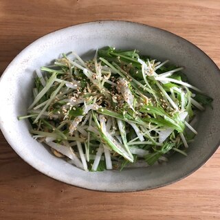 水菜と大根とじゃこのさっぱり和風サラダ♡